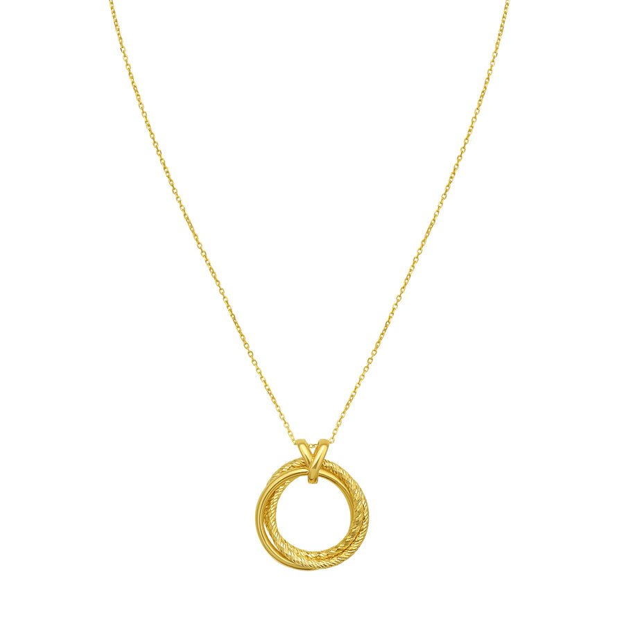 14K Interlocking DC Trinity Necklace