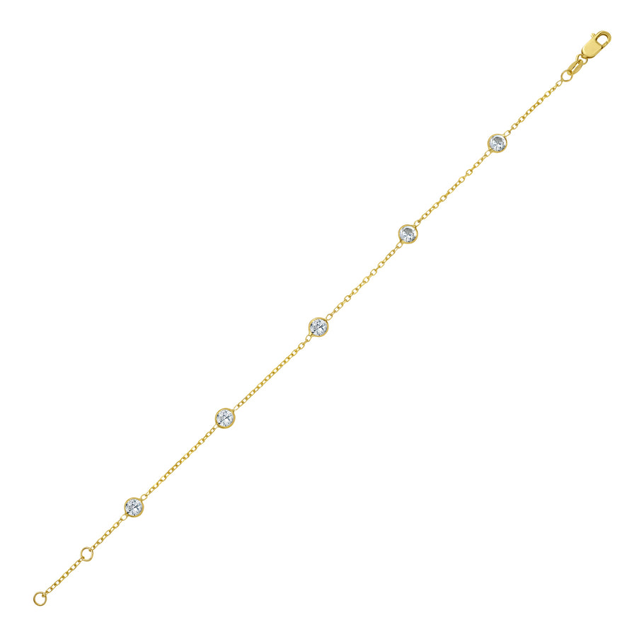 14K CZ Station Bracelet