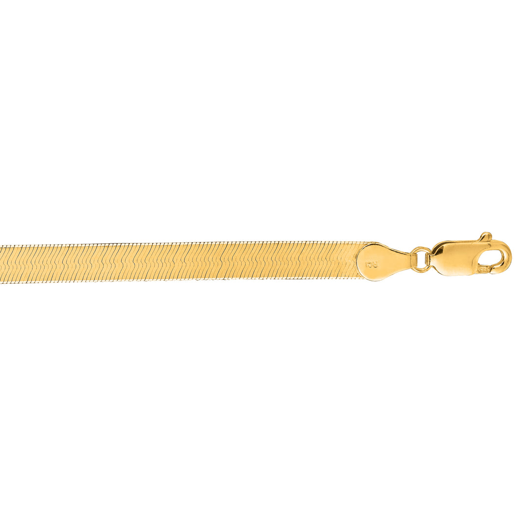 14K Gold 8"" 5mm Imperial Herringbone Chain