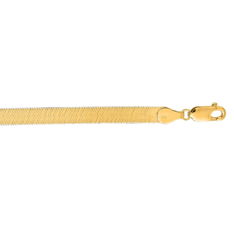 14K Gold 16"" 6mm Imperial Herringbone Chain