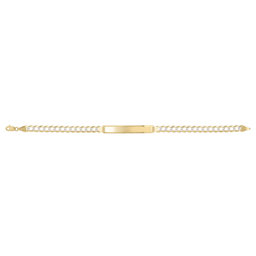 14K 5.7mm Pave ID Curb Bracelet
