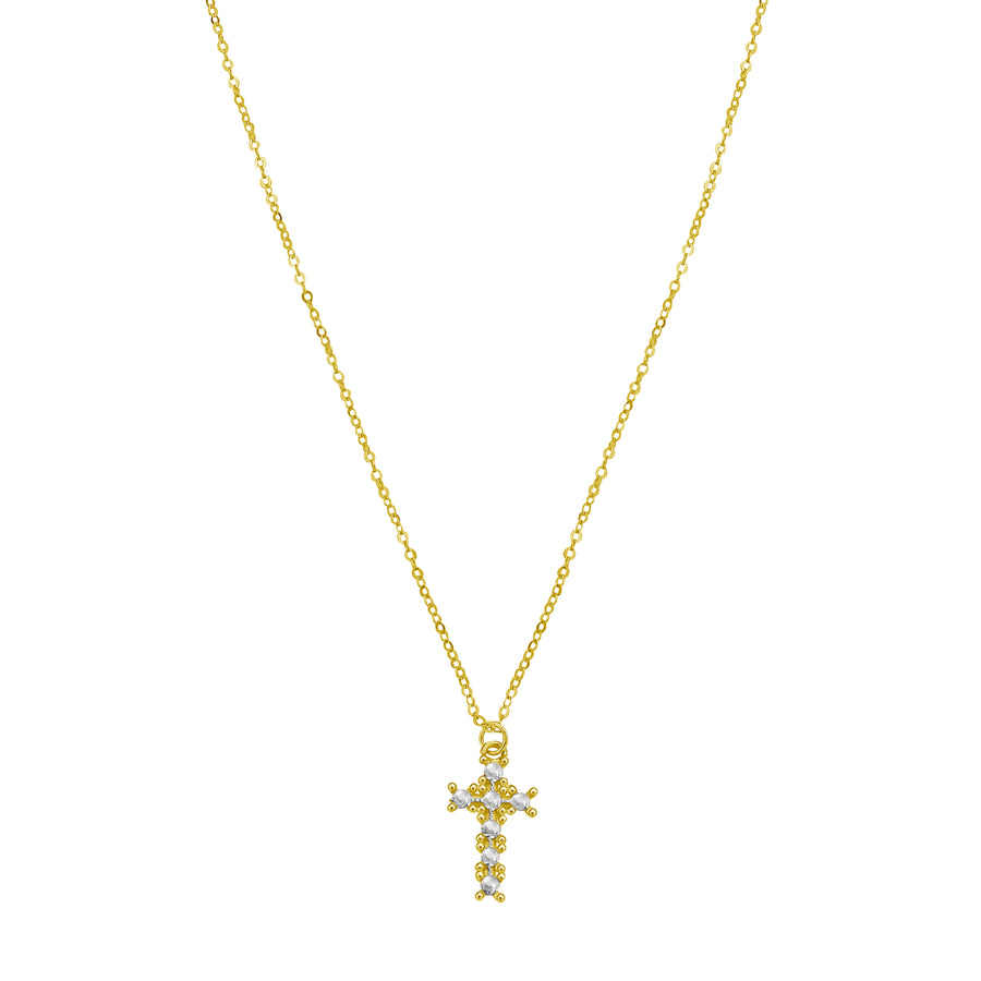 14K DiamonOro Cross Necklace