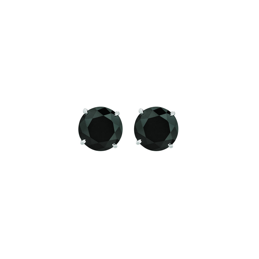 14K Gold 8mm Black CZ Stud Earring
